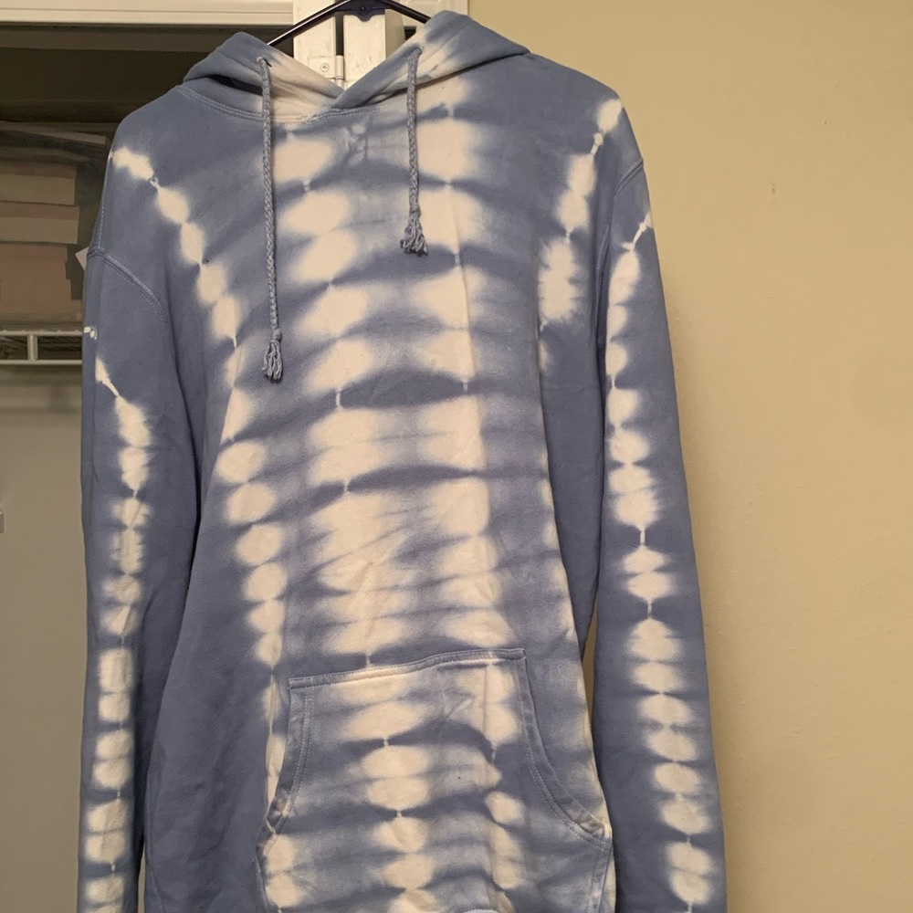 Pacsun Mens Blue Tye-Dye Hoodie
